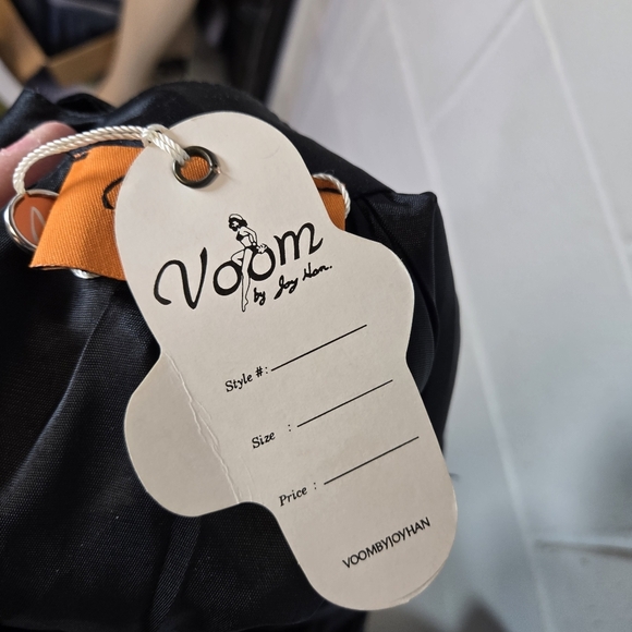 Vtg Y2k Voom By Joy Han Black Silk Eyelet Dress New Deadstock - Picture 2 of 10